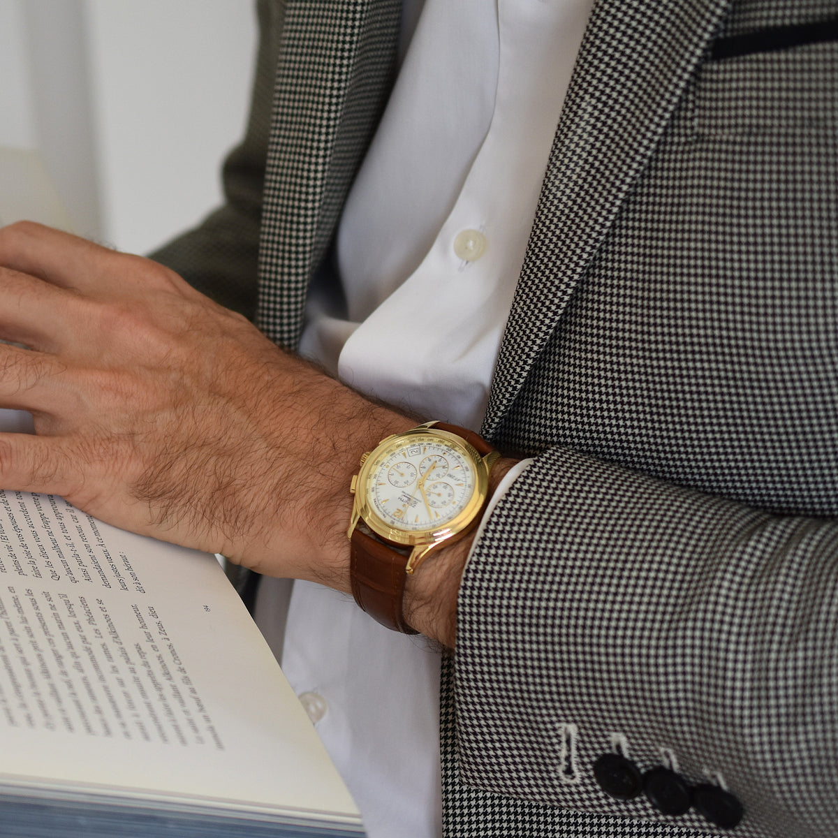 Montre ZENITH "El Primero" en or jaune et cuir