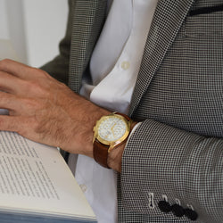 Montre ZENITH "El Primero" en or jaune et cuir