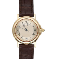 Montre BREGUET en or jaune et cuir