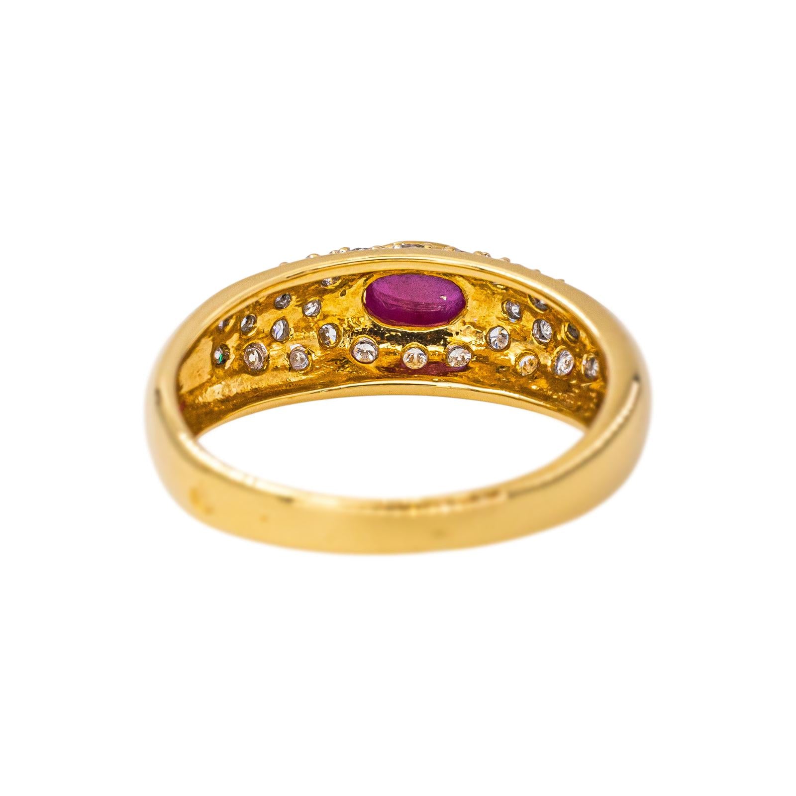 Bague Or jaune Rubis
