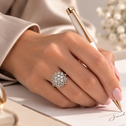 Bague Cocktail en or blanc et diamants