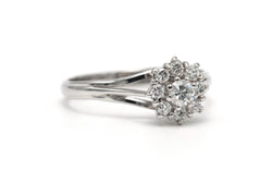 Bague Marguerite en or blanc et diamants