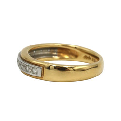 Bague Alliance en or jaune, platine et diamants