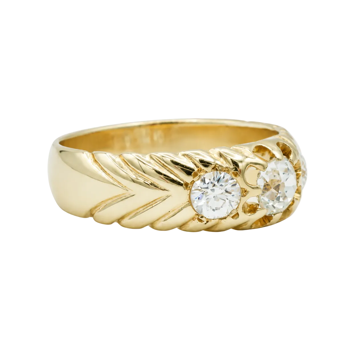 Bague Trilogie en or jaune et diamants