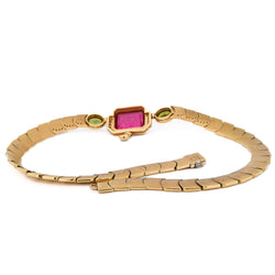 Collier MANCADORI en or jaune, tourmaline, péridots et diamants