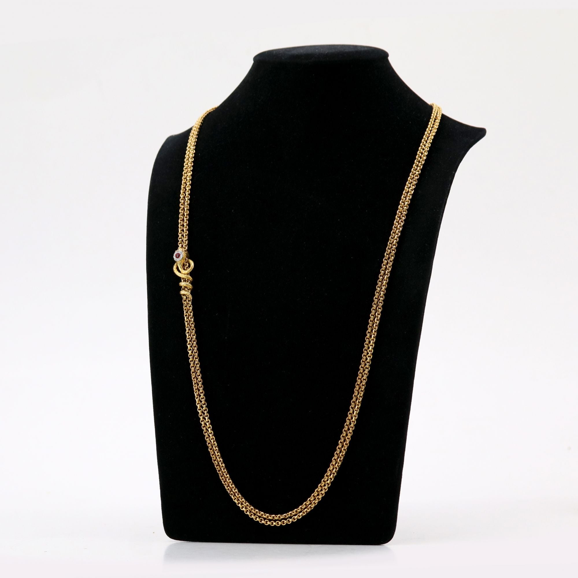 Collier Sautoir en or jaune et diamants