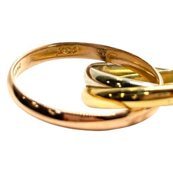 Bague Alliance CARTIER "Trinity" en or blanc, or rose, et or jaune