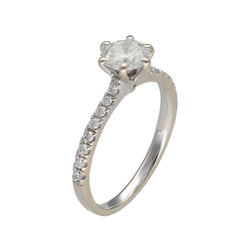 Bague Solitaire en or blanc et diamants