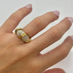 Bague Jonc HERMÈS en or jaune et argent