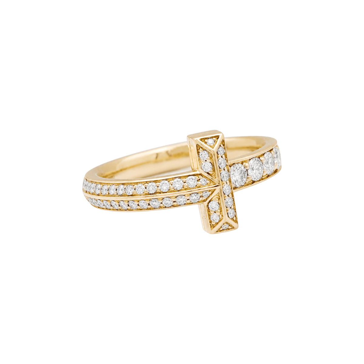 Bague Jonc TIFFANY & CO. "Tiffany T" en or rose et diamants