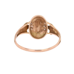 Bague en or rose et perles
