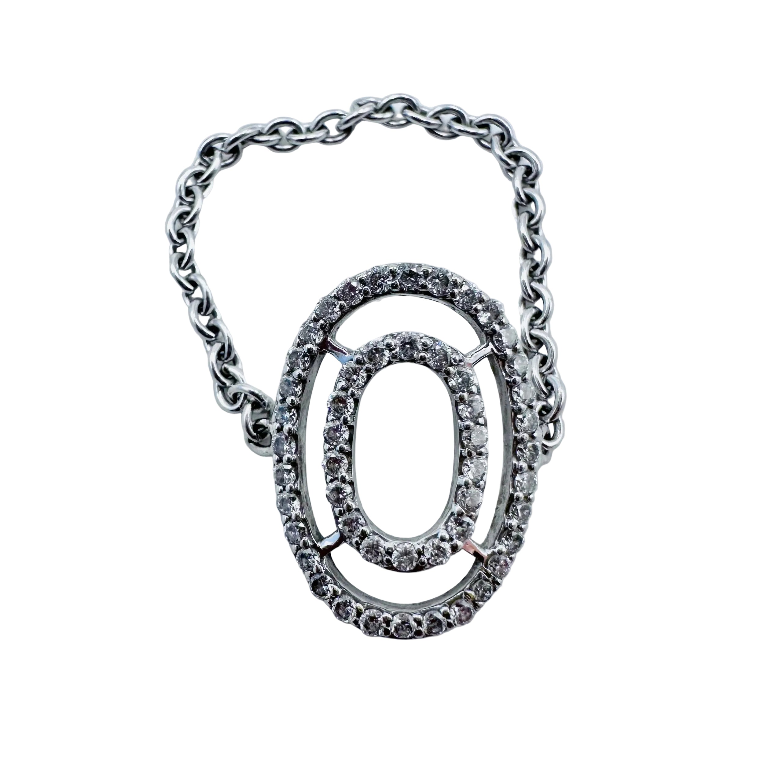 Bague Chaîne en or blanc et diamants