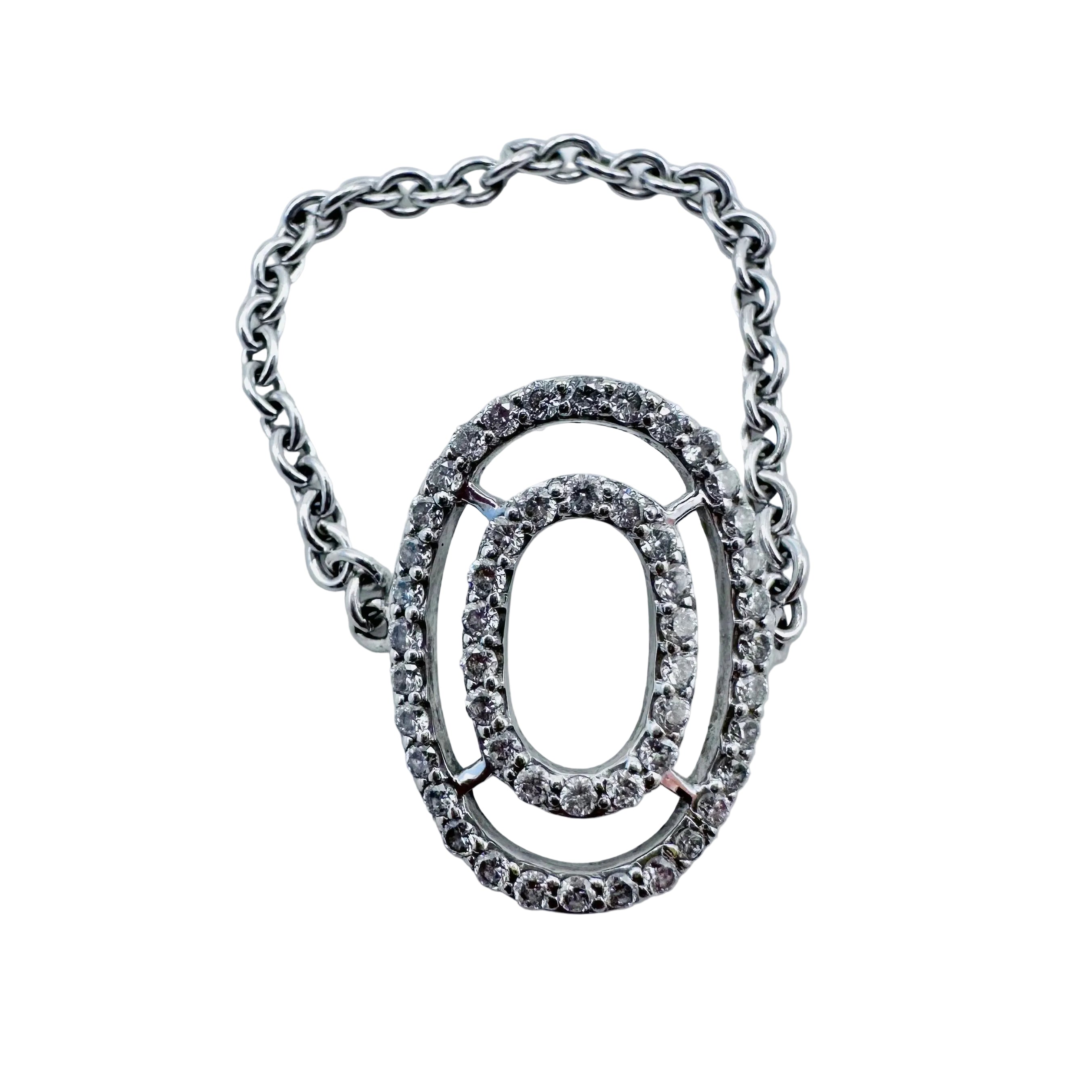 Bague Chaîne en or blanc et diamants