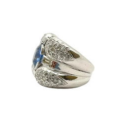 Bague Cocktail en or blanc, saphir et diamants