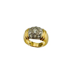 Bague Jonc en or blanc, or jaune et diamants