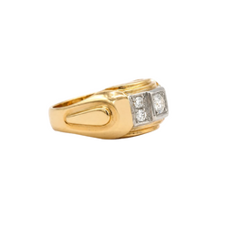 Bague Tank en or rose et diamants