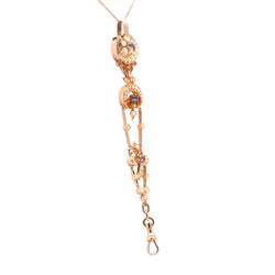 Pendentif en or jaune, perles et saphirs