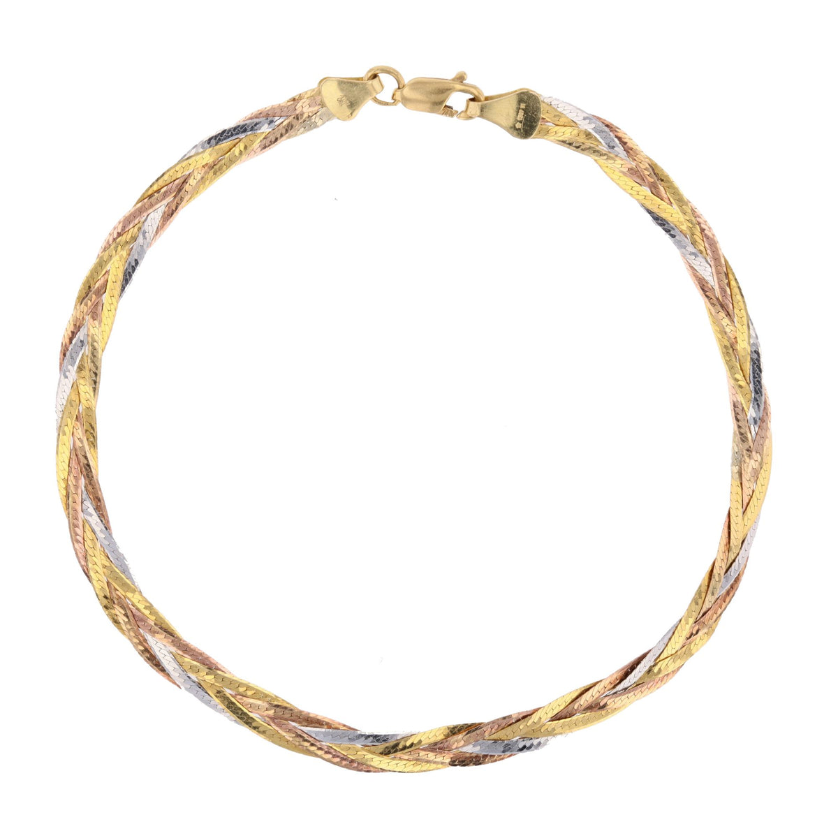Bracelet Maille en or blanc, or jaune et or rose