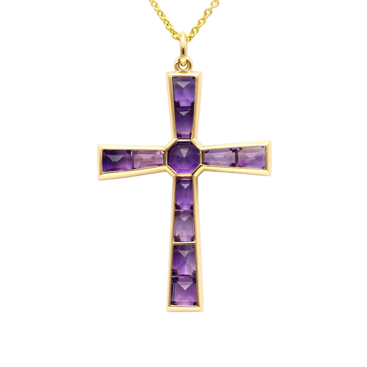 Pendentif en or jaune et améthystes