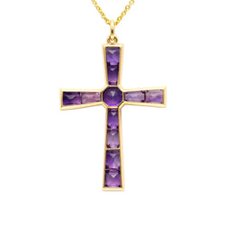 Pendentif en or jaune et améthystes