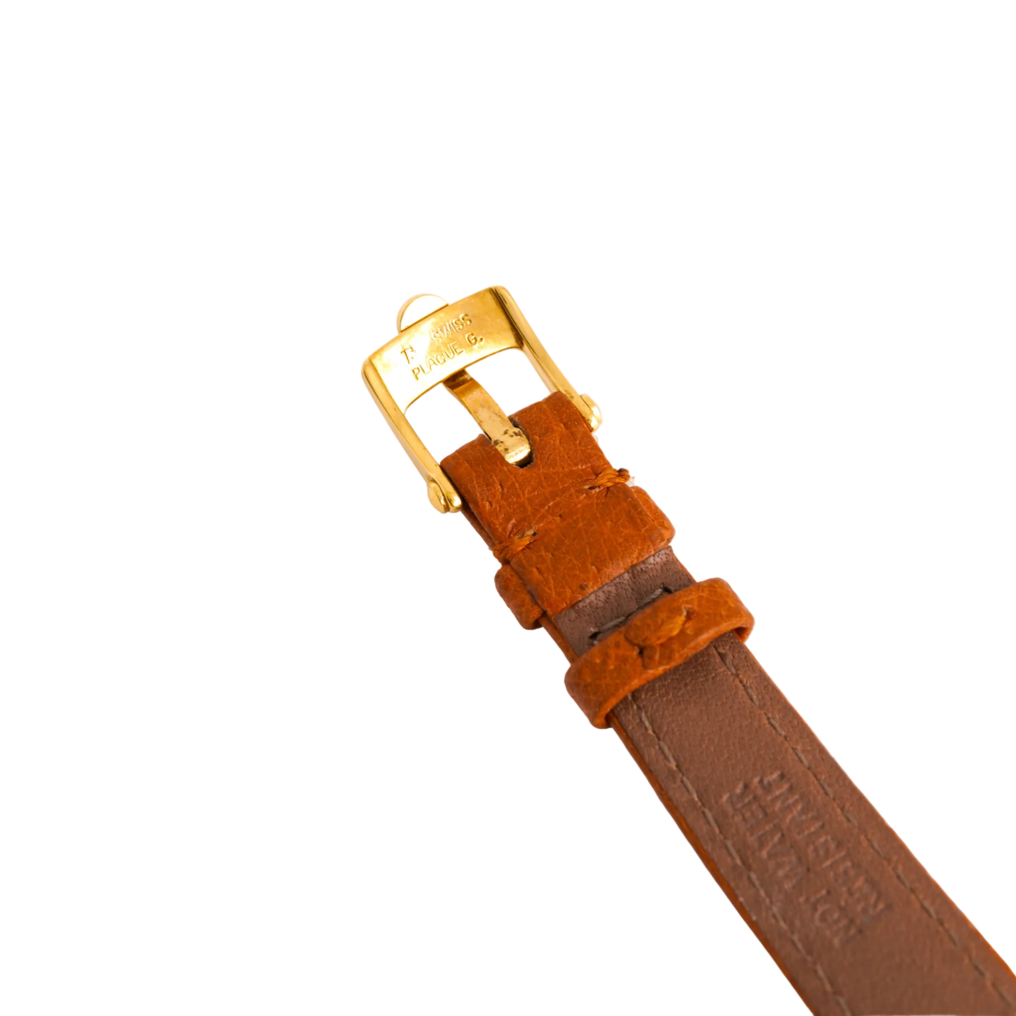 Montre VAN CLEEF & ARPELS. PM "PA 49" en or jaune, acier et cuir