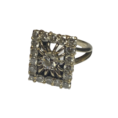 Bague Entourage en or blanc et diamants