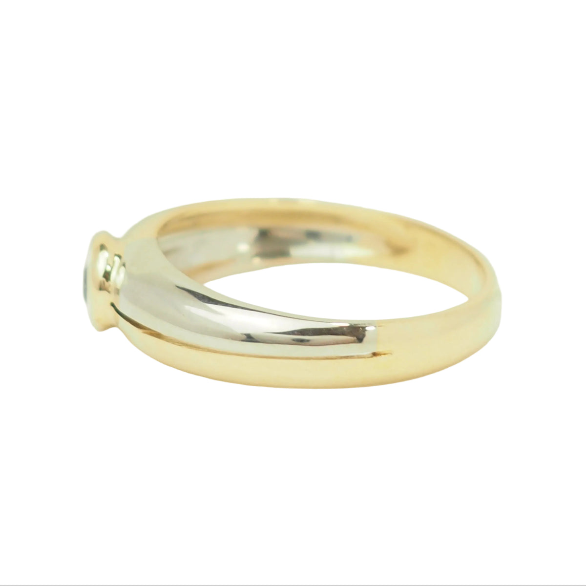 Bague Solitaire en or blanc, or jaune et saphir
