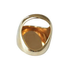 Bague Chevalière en or jaune et agate