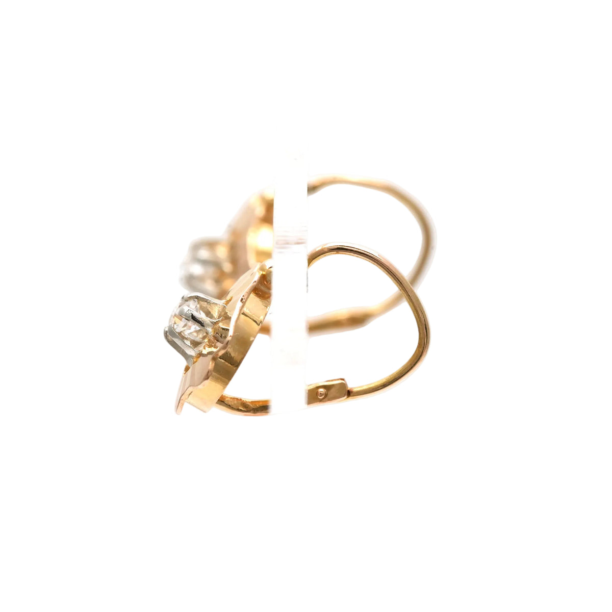 Boucles d'oreilles Dormeuses en or jaune et saphirs