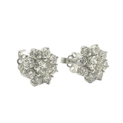 Boucles d'oreilles Puces en or blanc et diamants