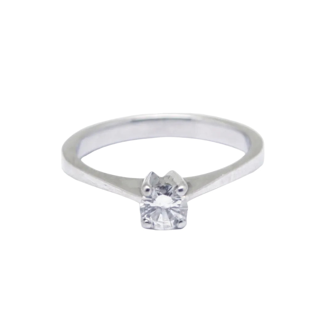 Bague Solitaire en or blanc et diamant