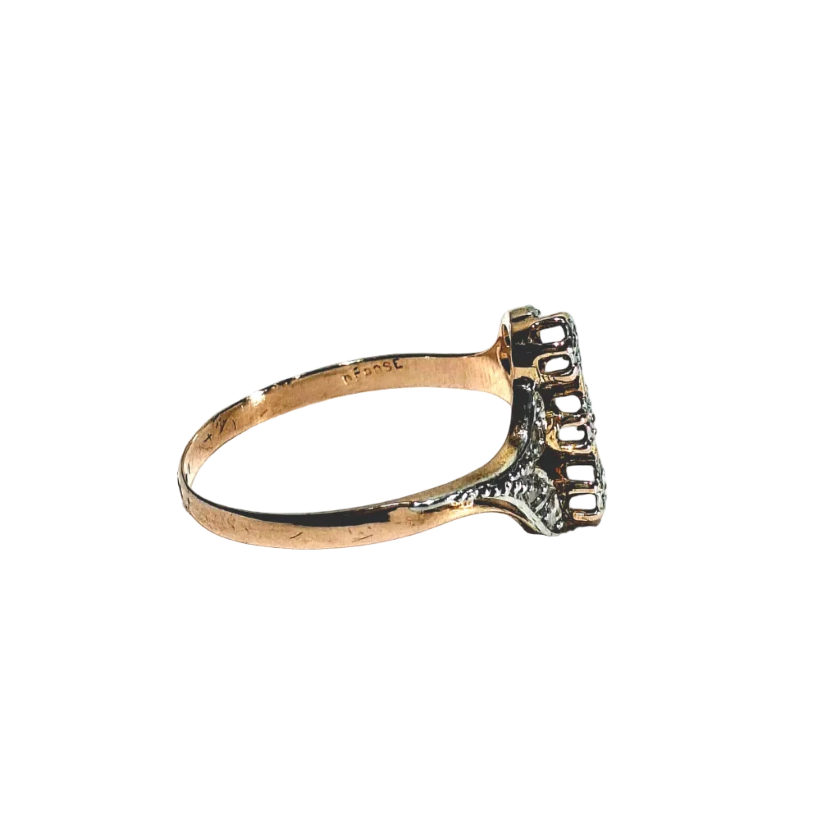 Bague en or rose, or blanc, et diamants