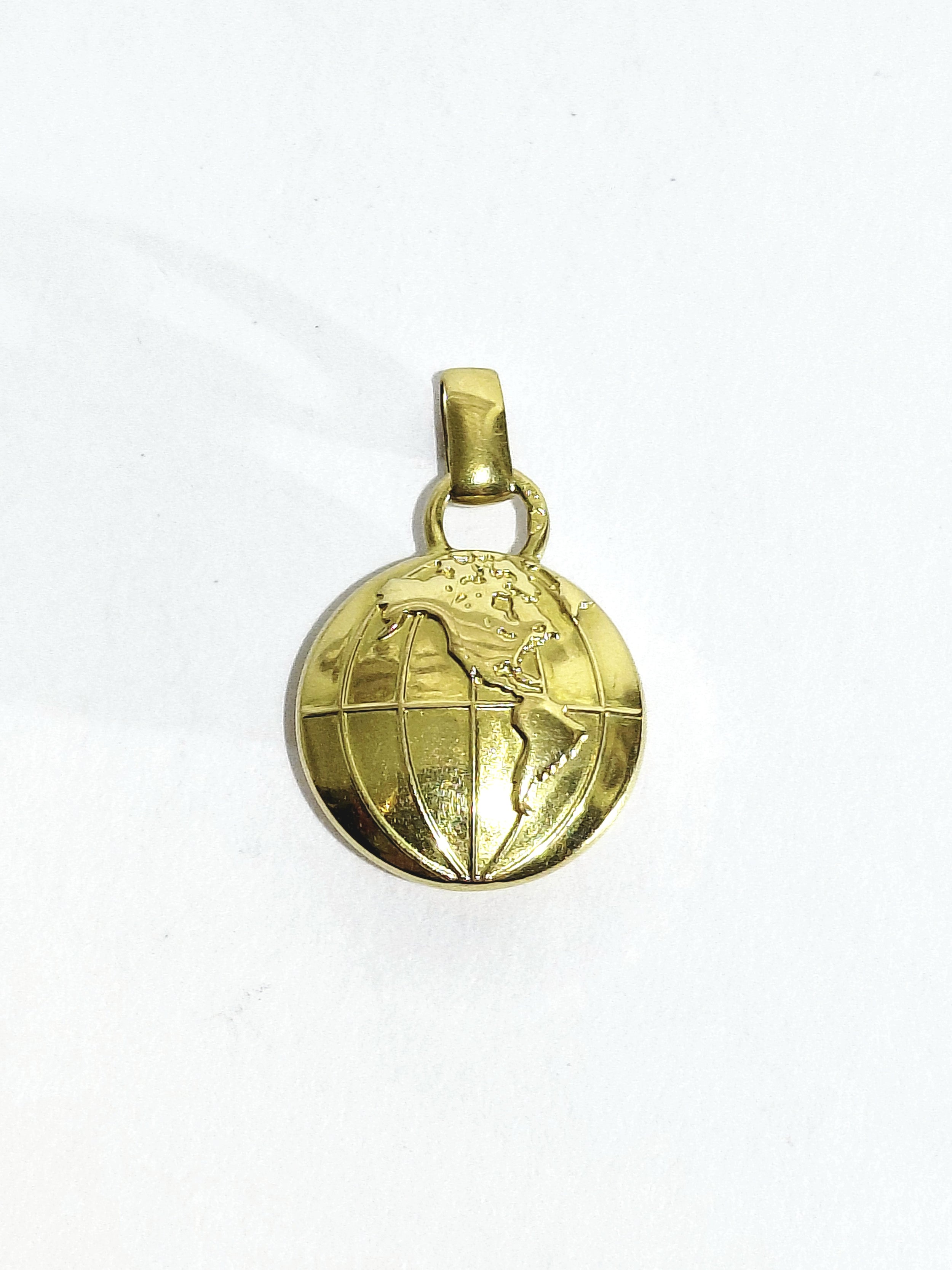 Pendentif Globe Terrestre en or jaune