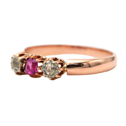 Bague Trilogie en or jaune, saphir et diamants