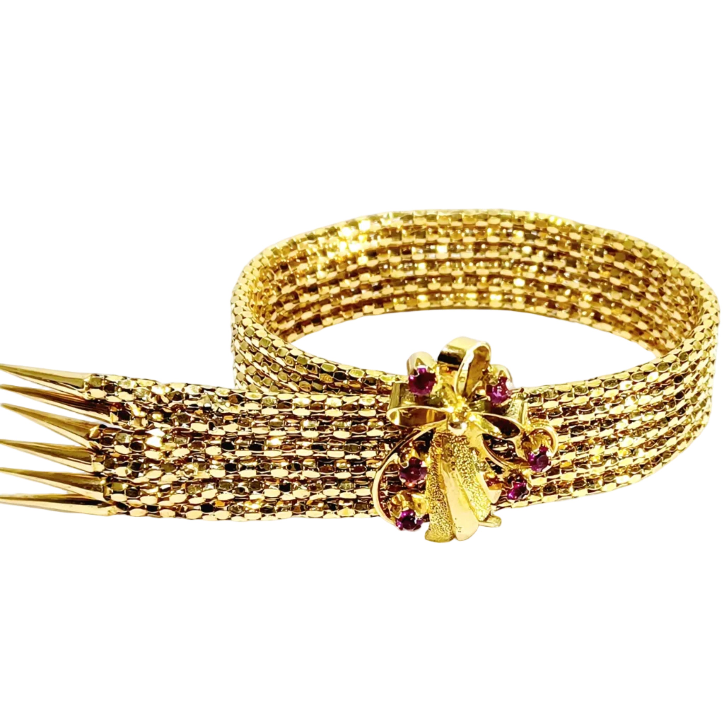 Bracelet Ceinture en or champagne et rubis
