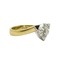 Bague Solitaire en or blanc, or jaune et diamant