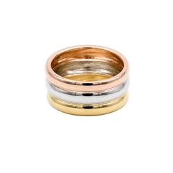 Bague Bandeau en or blanc, or jaune et or rose