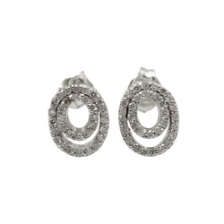 Boucles d'oreilles Puces en or blanc et diamants