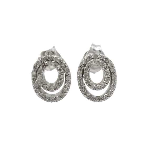 Boucles d'oreilles Puces en or blanc et diamants