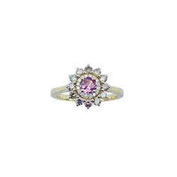 Bague Entourage GEMMYO "Lefkos Camaïeux" en or jaune, tourmaline et diamants