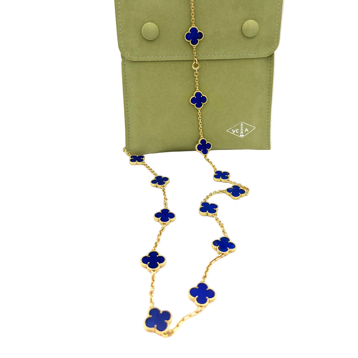 Collier Sautoir VAN CLEEF & ARPELS "Vintage Alhambra" en or jaune et lapis-lazuli