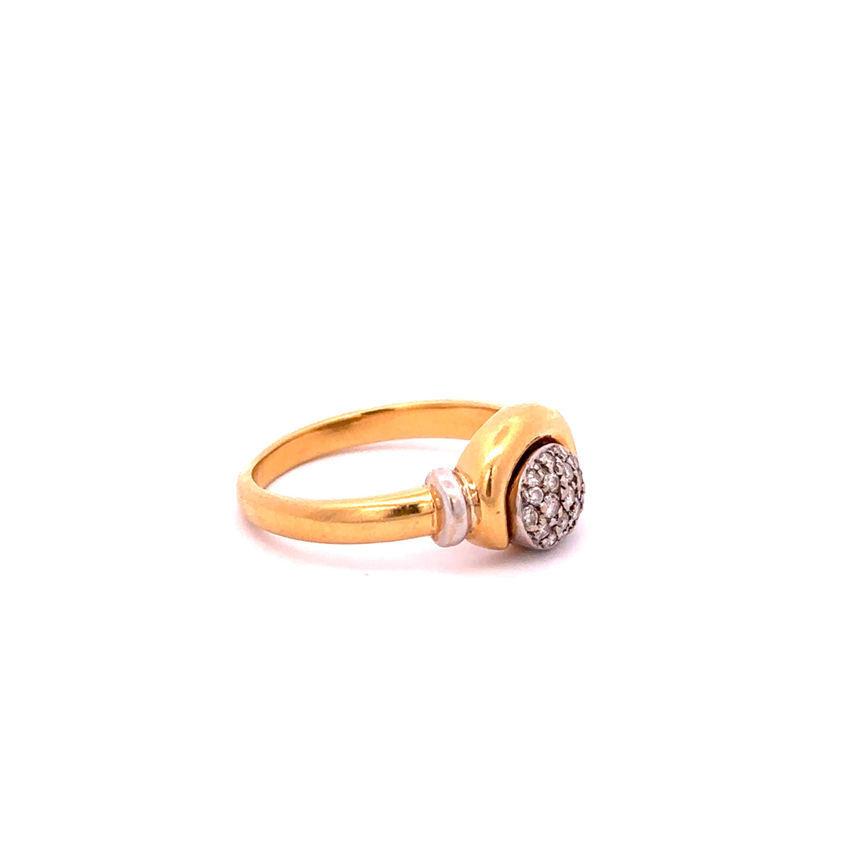 Bague en or blanc, or jaune et diamants