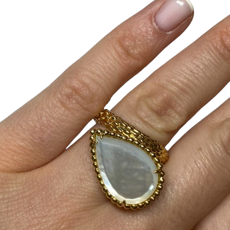 Bague Toi & Moi BOUCHERON "Serpent de Bohème" en or jaune et nacre