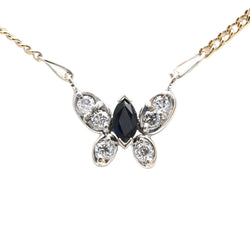 Collier Pendentif en or blanc, or jaune, saphir et diamants