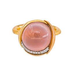 Ole Lynggaard Bague Lotus Or jaune Quartz rose