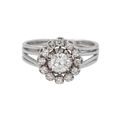 Bague Marguerite Or blanc Diamant