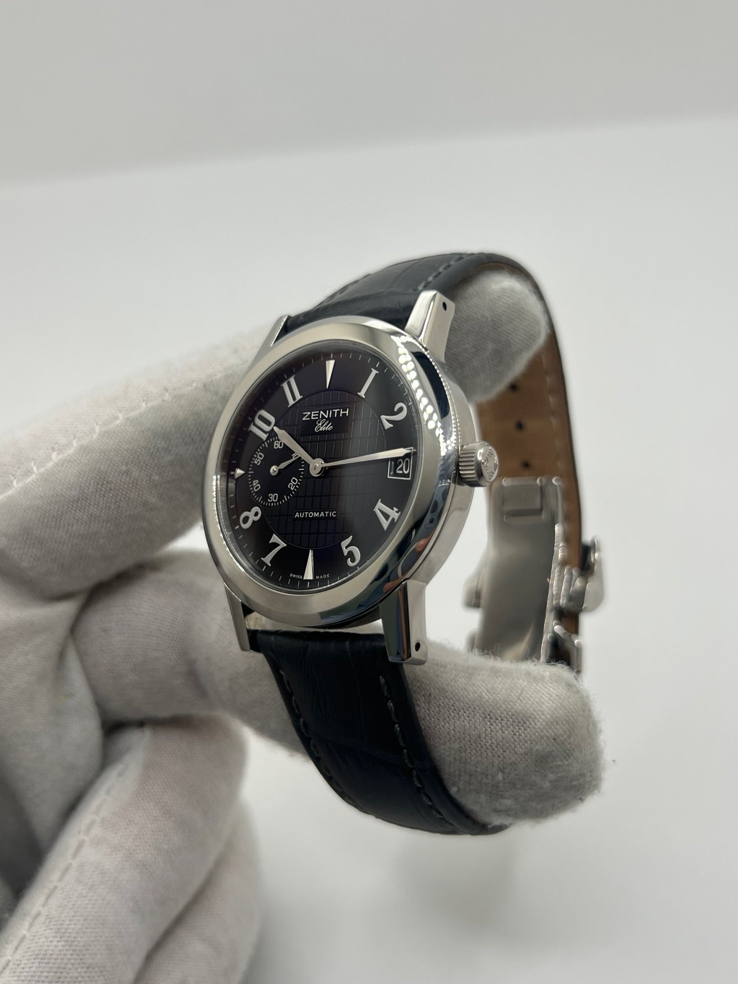 Montre ZENITH "Port Royal" en acier et cuir
