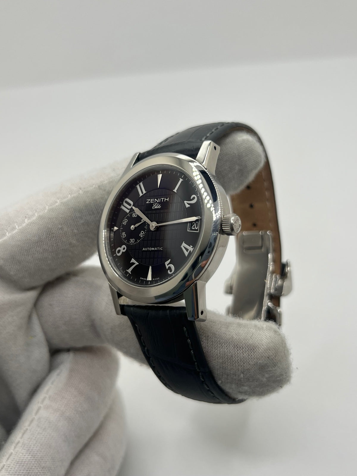 Montre ZENITH "Port Royal" en acier et cuir