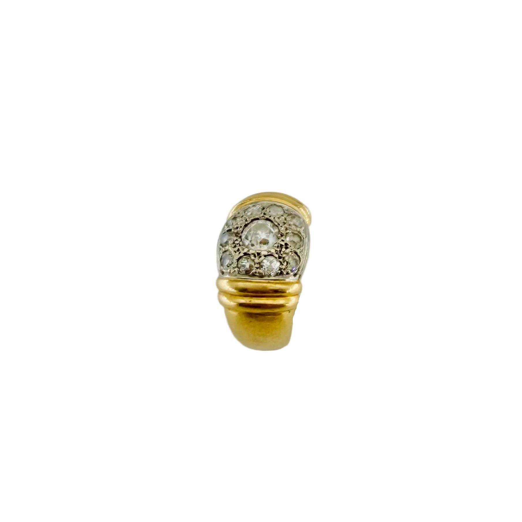Bague Jonc en or blanc, or jaune et diamants