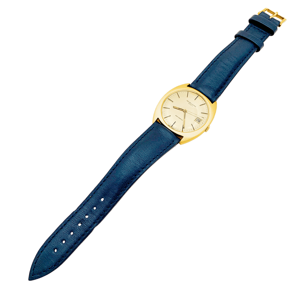 Montre Favre Leuba, or jaune, cuir.